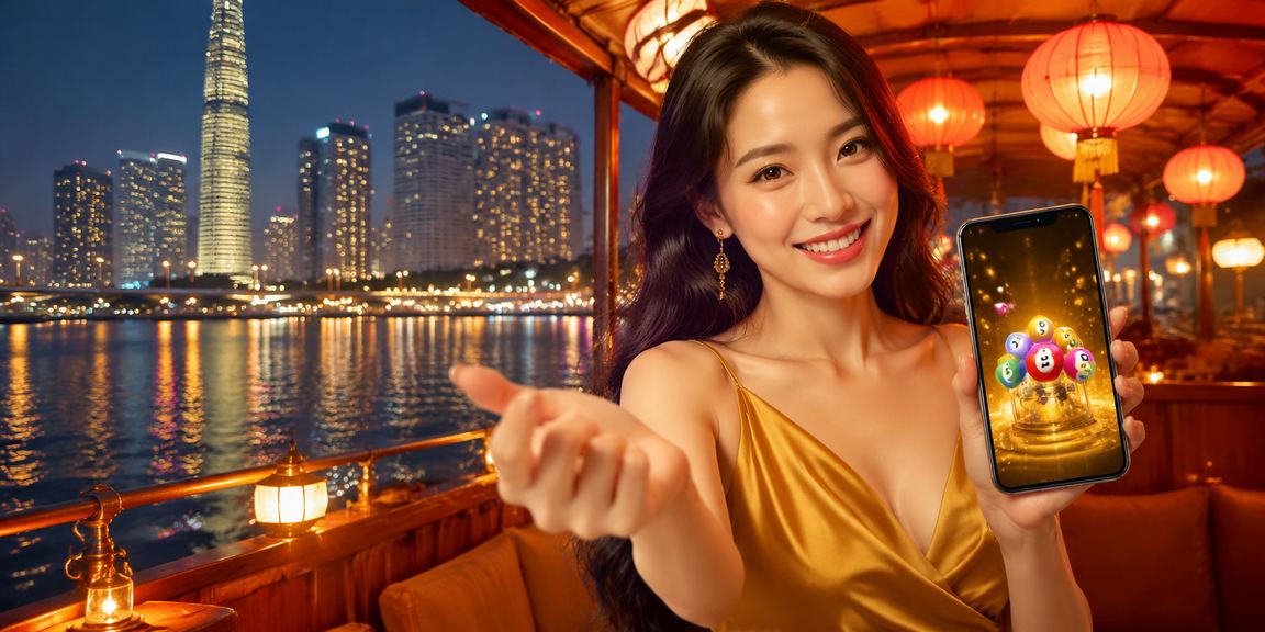 Người dùng thanh toán và đặt cược xổ số trên điện thoại tại chợ đêm Sài Gòn